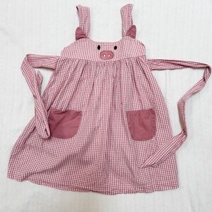 Lil Cactus Gingham Pig Dress Pink - sz 5Y - halter/tank/multi, lightweight